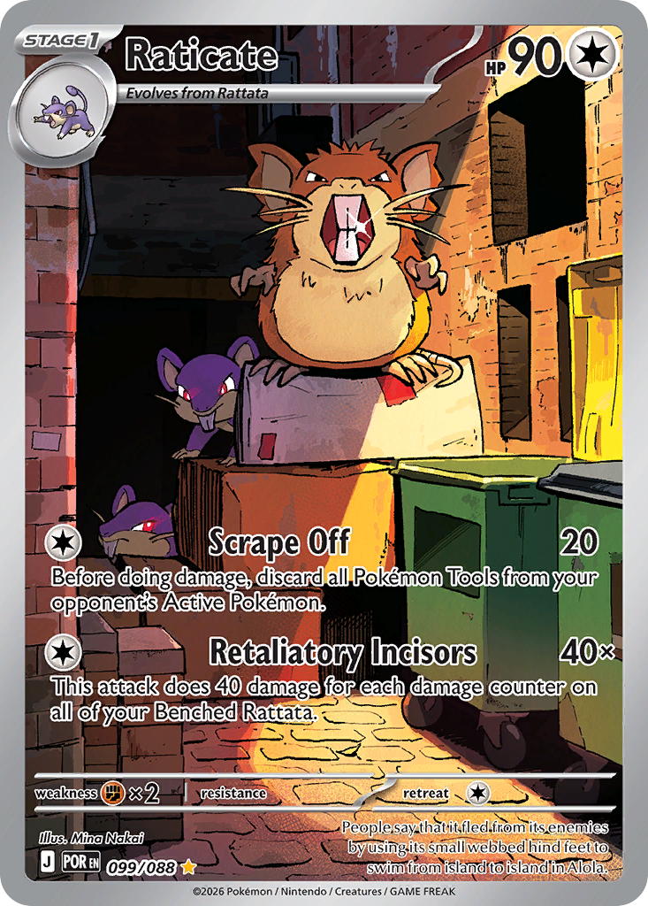Raticate 099/088 - Illustration Rare - Perfect Order - Near Mint Pokemon Card