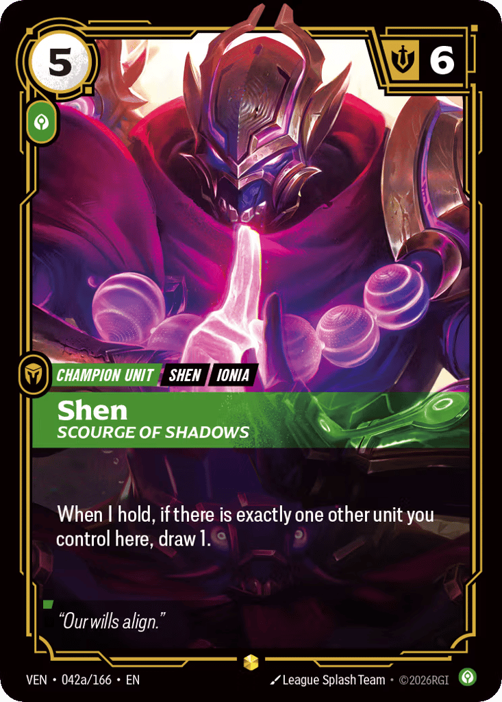 Shen - Scourge of Shadows VEN-042a - Alternate Art - Vendetta - Near Mint Riftbound Card