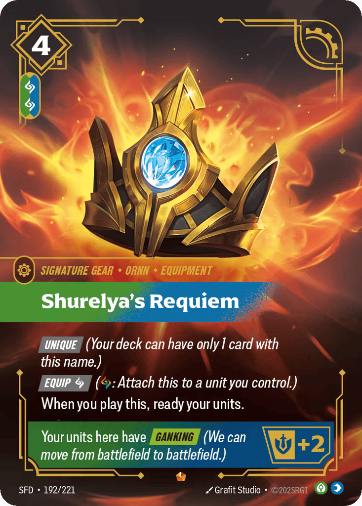Shurelya's Requiem SFD-192 - Spiritforged - Near Mint Riftbound Card