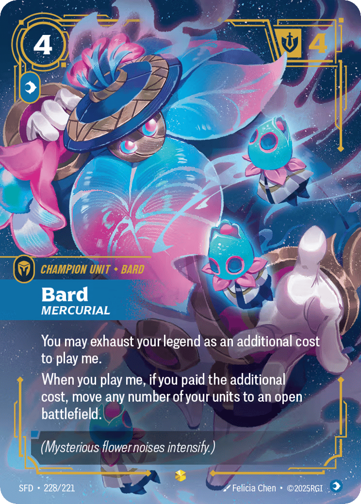 Bard - Mercurial SFD-228 - Overnumbered - Spiritforged - Near Mint Riftbound Card