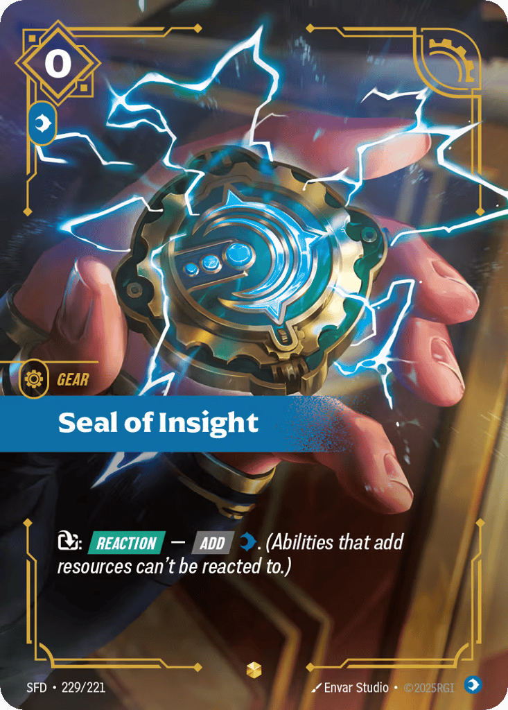 Seal of Insight SFD-229 - Overnumbered - Spiritforged - Near Mint Riftbound Card