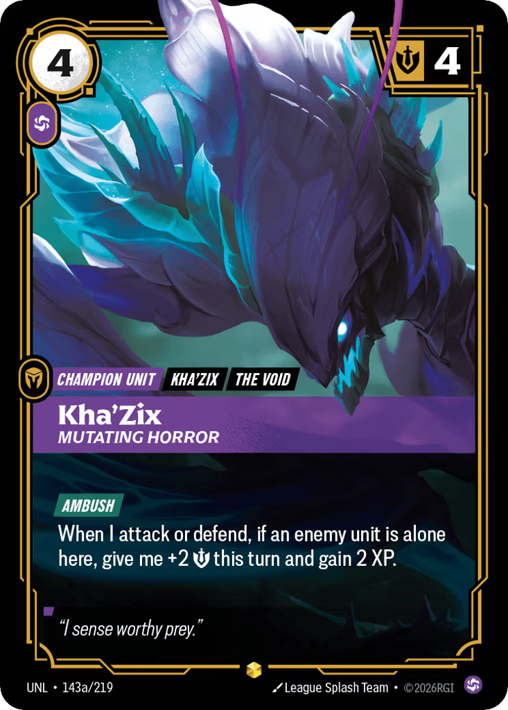Kha'Zix - Mutating Horror UNL-143a - Alternate Art - Unleashed - Near Mint Riftbound Card