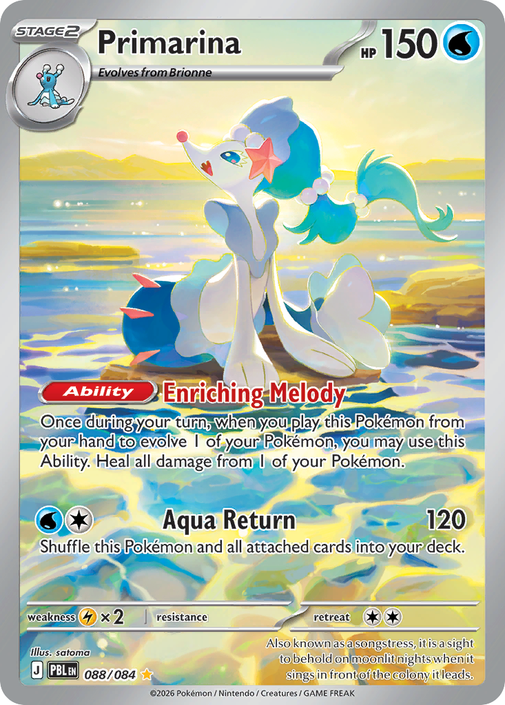 Primarina 088/084 - Illustration Rare - Pitch Black - Near Mint Pokemon Card