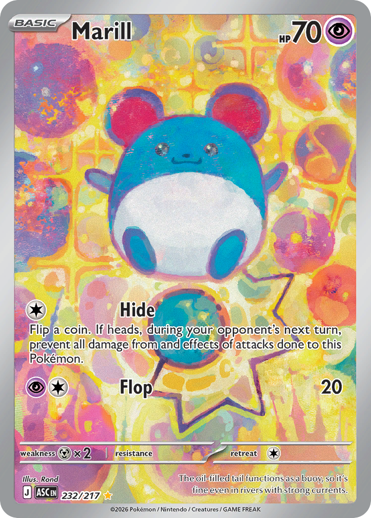 Marill 232/217 - Illustration Rare - Ascended Heroes - Near Mint Pokemon Card