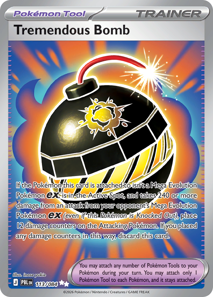 Tremendous Bomb 113/084 - Full Art - Pitch Black - Near Mint Pokemon Card