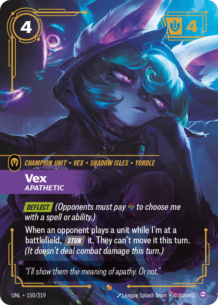Vex - Apathetic UNL-150 - Epic - Unleashed - Near Mint Riftbound Card