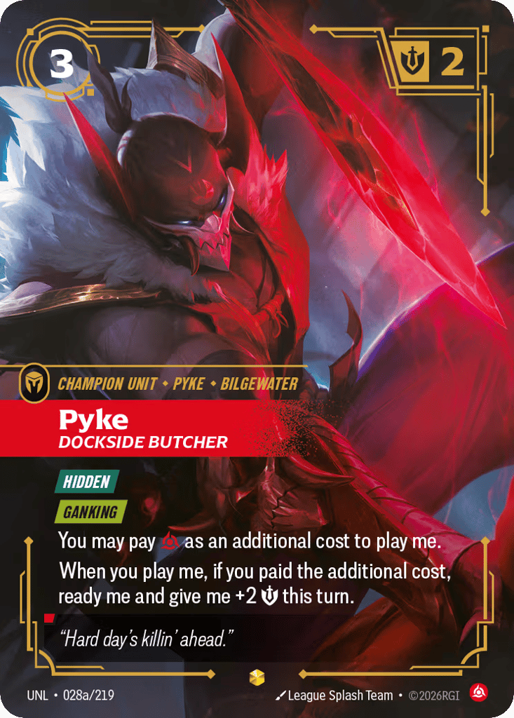 Pyke - Dockside Butcher UNL-028a - Alternate Art - Unleashed - Near Mint Riftbound Card