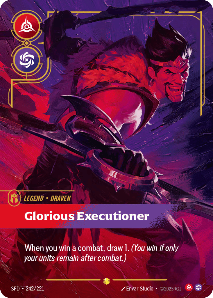 Draven - Glorious Executioner SFD-242 - Overnumbered - Spiritforged - Near Mint Riftbound Card