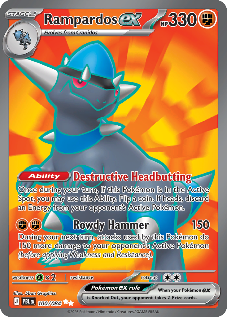 Rampardos ex 100/084 - Full Art - Pitch Black - Near Mint Pokemon Card
