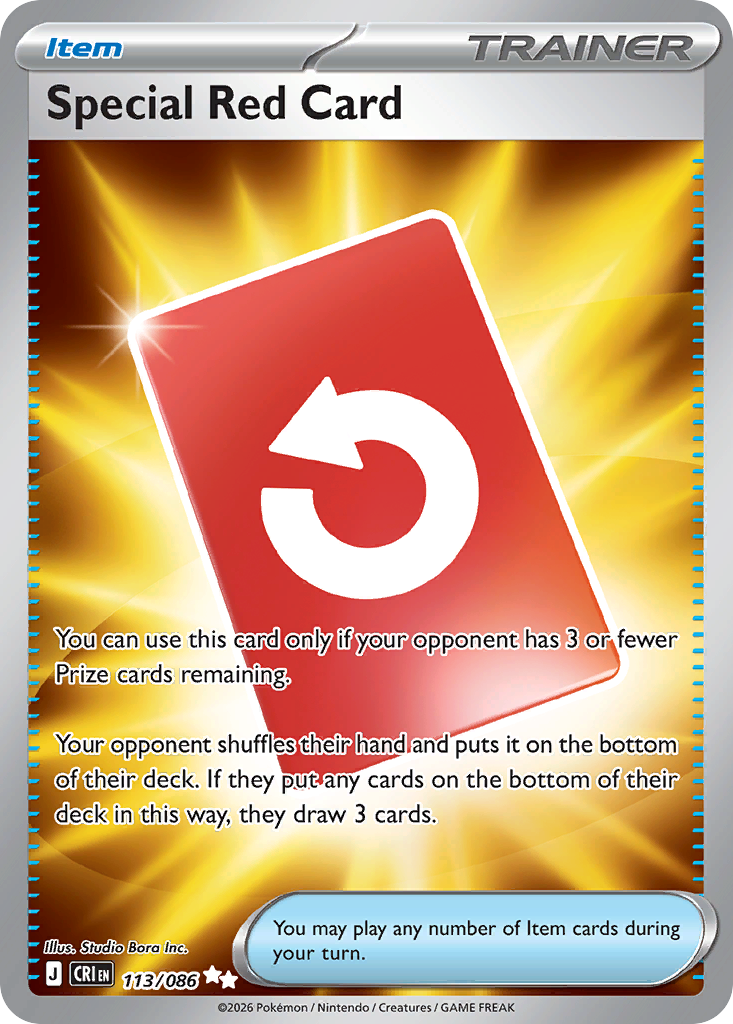 Special Red Card 113/086 - Full Art - Chaos Rising - Near Mint Pokemon Card