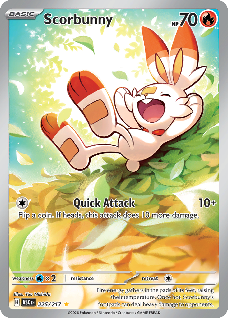 Scorbunny 225/217 - Illustration Rare - Ascended Heroes - Near Mint Pokemon Card