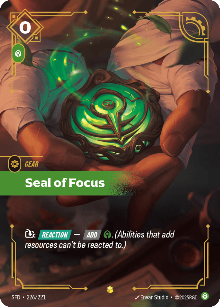 Seal of Focus SFD-226 - Overnumbered - Spiritforged - Near Mint Riftbound Card